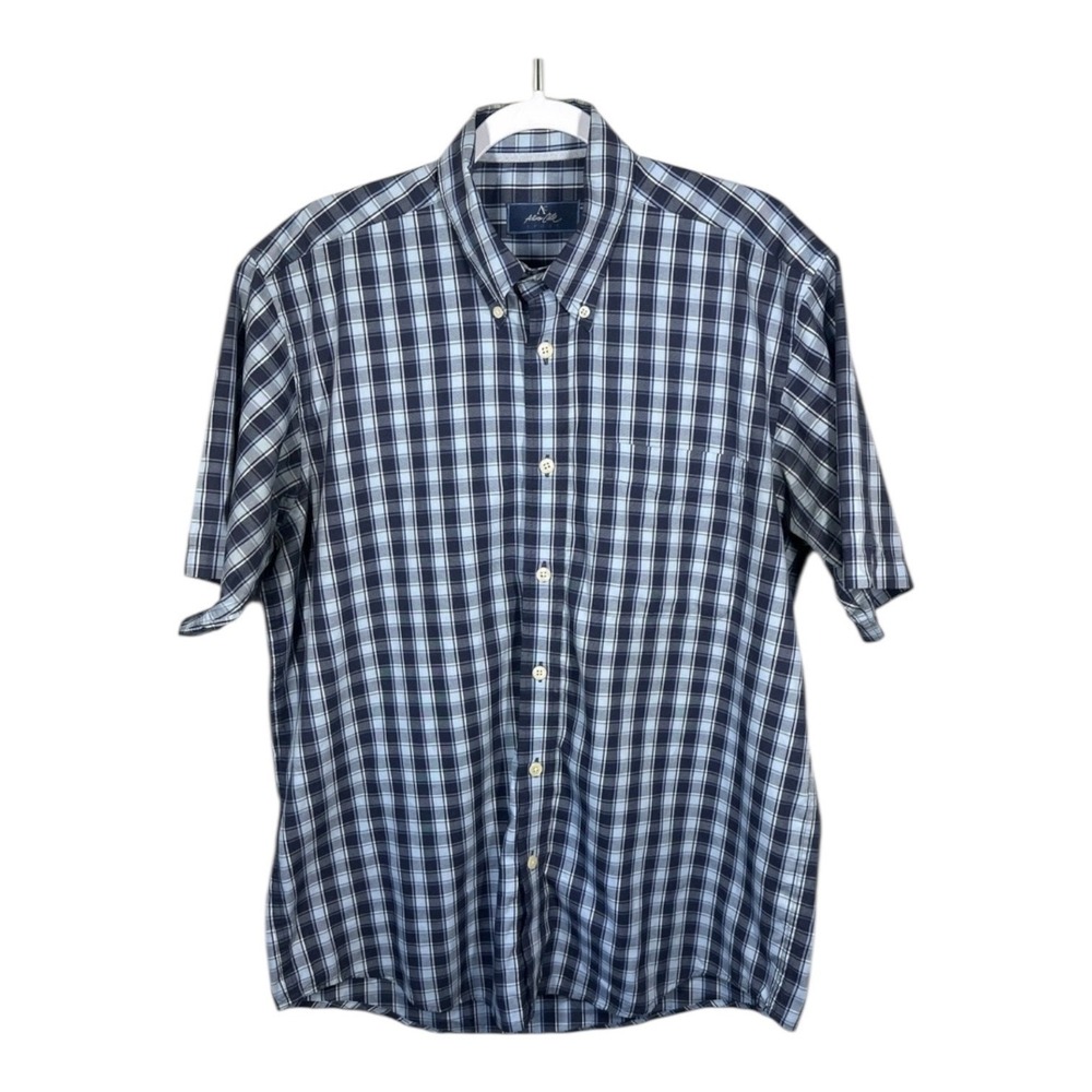 Arturo Calle Mens Blue Short Sleeve Button Down‎ Size L